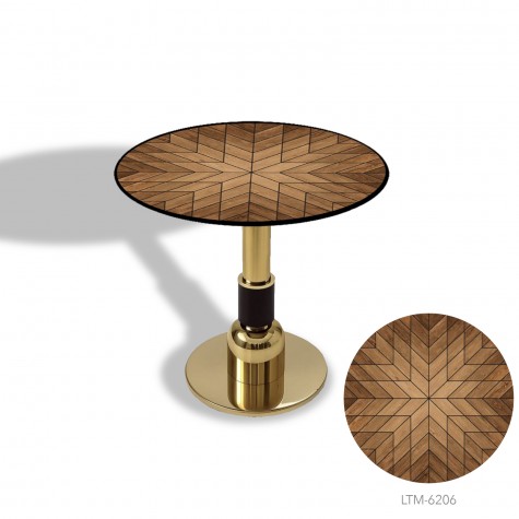 Gold Yuvarlak Masa  Çap 80cm - (CDF Tabla)