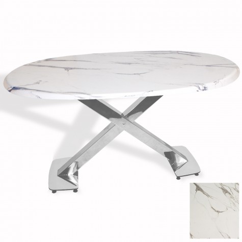 İks Masa Kromnikel Oval (94x146 - Werzalit, Allzalit yada Wermodin Tabla)