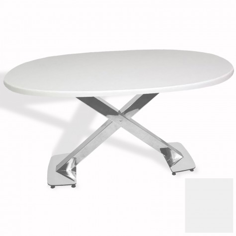 İks Masa Kromnikel Oval (94x146 - Werzalit, Allzalit yada Wermodin Tabla)