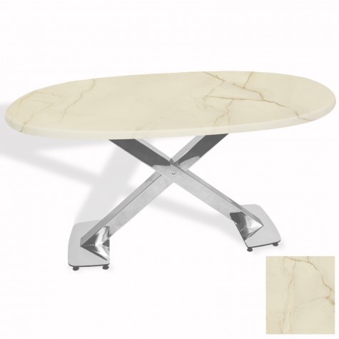 İks Masa Kromnikel Oval (94x146 - Werzalit, Allzalit yada Wermodin Tabla)