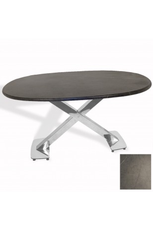 İks Masa Kromnikel Oval (94x146 - Werzalit, Allzalit yada Wermodin Tabla)