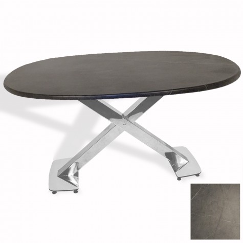 İks Masa Kromnikel Oval (94x146 - Werzalit, Allzalit yada Wermodin Tabla)