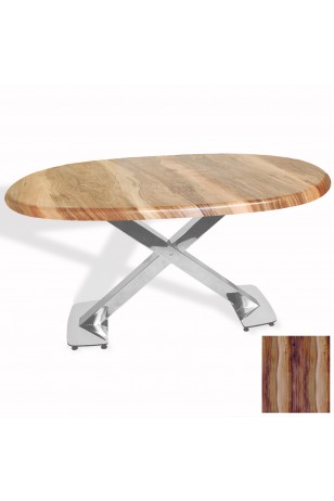 İks Masa Kromnikel Oval (94x146 - Werzalit, Allzalit yada Wermodin Tabla)