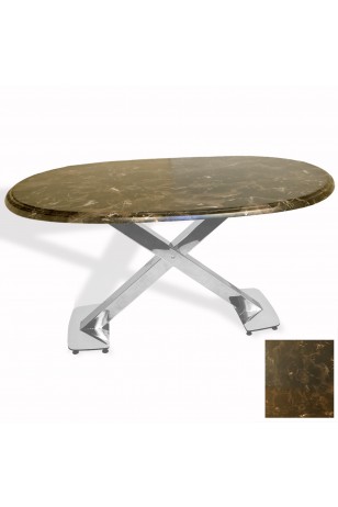 İks Masa Kromnikel Oval (94x146 - Werzalit, Allzalit yada Wermodin Tabla)