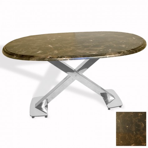 İks Masa Kromnikel Oval (94x146 - Werzalit, Allzalit yada Wermodin Tabla)