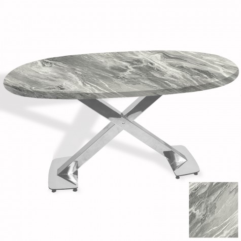 İks Masa Kromnikel Oval (94x146 - Werzalit, Allzalit yada Wermodin Tabla)