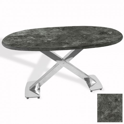 İks Masa Kromnikel Oval (94x146 - Werzalit, Allzalit yada Wermodin Tabla)