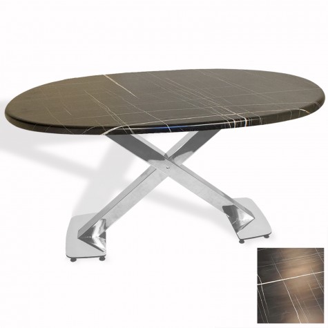 İks Masa Kromnikel Oval (94x146 - Werzalit, Allzalit yada Wermodin Tabla)