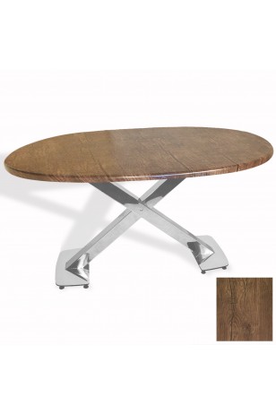 İks Masa Kromnikel Oval (94x146 - Werzalit, Allzalit yada Wermodin Tabla)