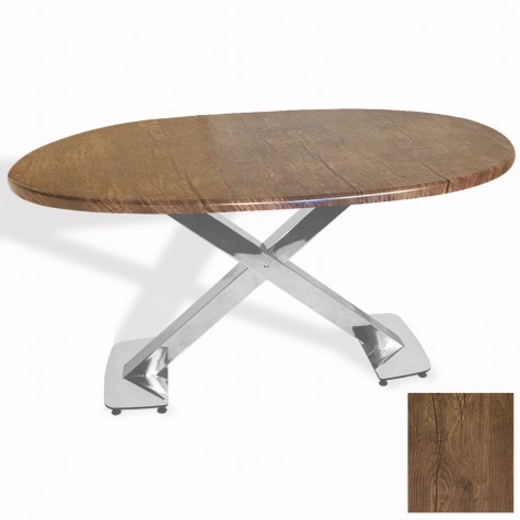 İks Masa Kromnikel Oval (94x146 - Werzalit, Allzalit yada Wermodin Tabla)