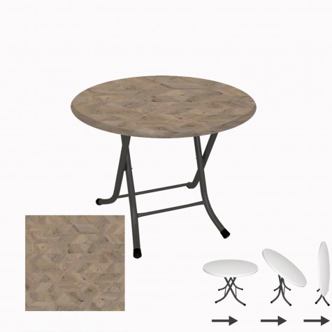 Klasik Katlanır Masa Yuvarlak (90 cm Çap) - (Werzalit, Wermodin ve Allzalit Tabla)