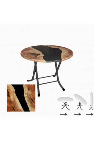 Klasik Katlanır Masa Yuvarlak (90 cm Çap) - (Werzalit, Wermodin ve Allzalit Tabla)