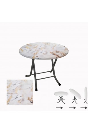 Klasik Katlanır Masa Yuvarlak (90 cm Çap) - (Werzalit, Wermodin ve Allzalit Tabla)