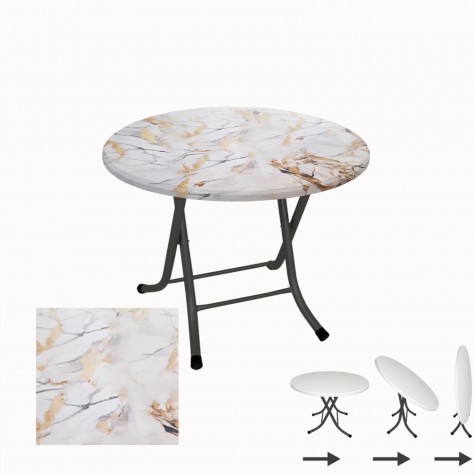 Klasik Katlanır Masa Yuvarlak (90 cm Çap) - (Werzalit, Wermodin ve Allzalit Tabla)