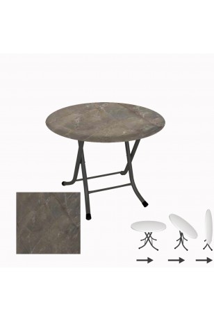 Klasik Katlanır Masa Yuvarlak (90 cm Çap) - (Werzalit, Wermodin ve Allzalit Tabla)