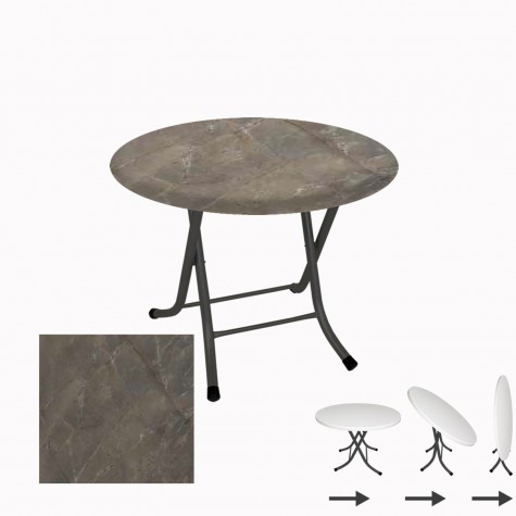 Klasik Katlanır Masa Yuvarlak (90 cm Çap) - (Werzalit, Wermodin ve Allzalit Tabla)
