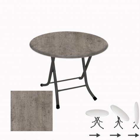 Klasik Katlanır Masa Yuvarlak (90 cm Çap) - (Werzalit, Wermodin ve Allzalit Tabla)
