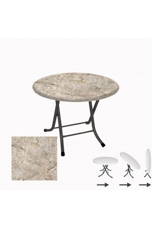 Klasik Katlanır Masa Yuvarlak (90 cm Çap) - (Werzalit, Wermodin ve Allzalit Tabla)