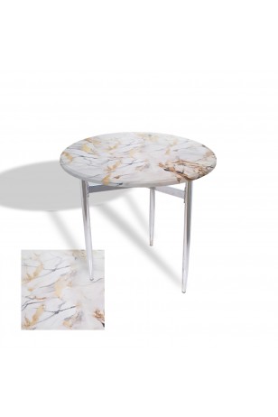 Venedik Masa Yuvarlak Çap 70 Kromnikel (Werzalit, Wermodin veya Allzalit Tabla)