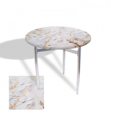 Venedik Masa Yuvarlak Çap 70 Kromnikel (Werzalit, Wermodin veya Allzalit Tabla)