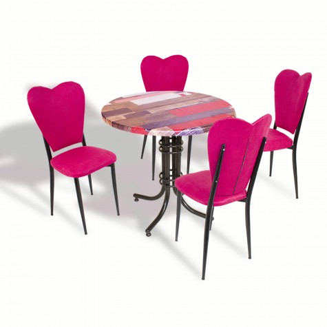 Buket - Aşk-ı Derun Mutfak Masa Takımı - Yuvarlak 80cm Çap (Werzalit, Wermodin ve Allzalit Tabla)