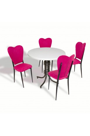 Buket - Aşk-ı Derun Mutfak Masa Takımı - Yuvarlak 80cm Çap (Werzalit, Wermodin ve Allzalit Tabla)