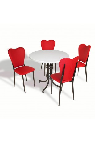 Buket - Aşk-ı Derun Mutfak Masa Takımı - Yuvarlak 80cm Çap (Werzalit, Wermodin ve Allzalit Tabla)