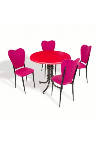 Buket - Aşk-ı Derun Mutfak Masa Takımı - Yuvarlak 80cm Çap (Werzalit, Wermodin ve Allzalit Tabla)