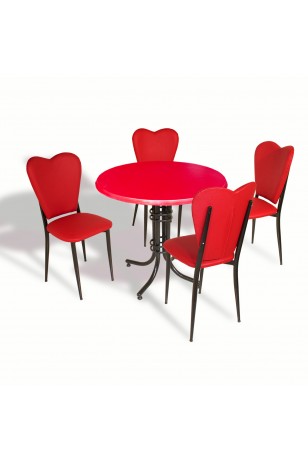 Buket - Aşk-ı Derun Mutfak Masa Takımı - Yuvarlak 80cm Çap (Werzalit, Wermodin ve Allzalit Tabla)