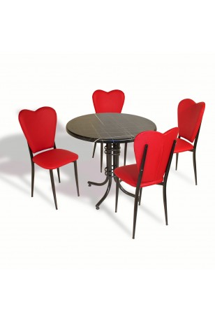 Buket - Aşk-ı Derun Mutfak Masa Takımı - Yuvarlak 80cm Çap (Werzalit, Wermodin ve Allzalit Tabla)