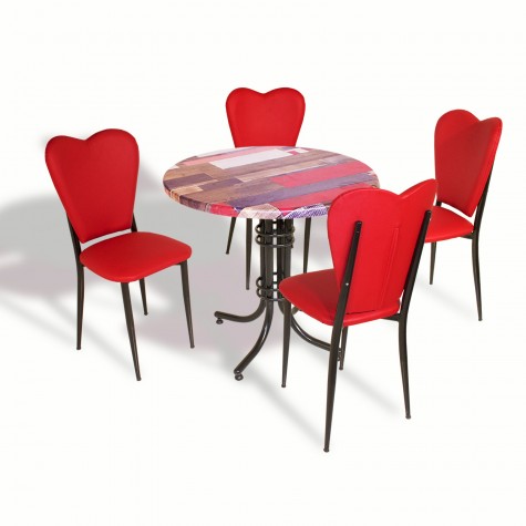 Buket - Aşk-ı Derun Mutfak Masa Takımı - Yuvarlak 80cm Çap (Werzalit, Wermodin ve Allzalit Tabla)