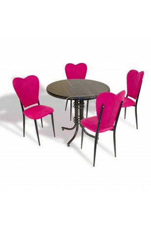 Buket - Aşk-ı Derun Mutfak Masa Takımı - Yuvarlak 80cm Çap (Werzalit, Wermodin ve Allzalit Tabla)