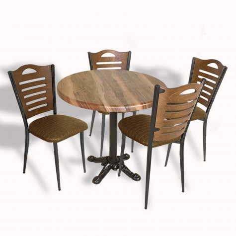 Çipa Döküm Ayak - Papelli Masa Takımı - Yuvarlak 90cm Çap (Werzalit, Wermodin ve Allzalit Tabla)