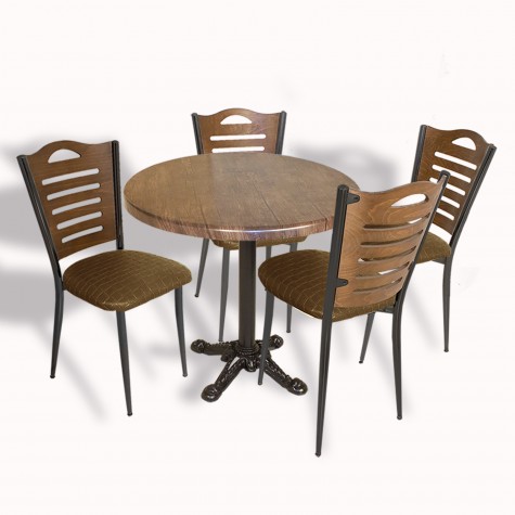 Çipa Döküm Ayak - Papelli Masa Takımı - Yuvarlak 90cm Çap (Werzalit, Wermodin ve Allzalit Tabla)