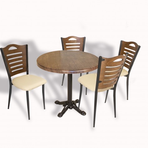 Çipa Döküm Ayak - Papelli Masa Takımı - Yuvarlak 90cm Çap (Werzalit, Wermodin ve Allzalit Tabla)