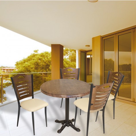 Çipa Döküm Ayak - Papelli Masa Takımı - Yuvarlak 90cm Çap (Werzalit, Wermodin ve Allzalit Tabla)