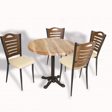 Çipa Döküm Ayak - Papelli Masa Takımı - Yuvarlak 90cm Çap (Werzalit, Wermodin ve Allzalit Tabla)