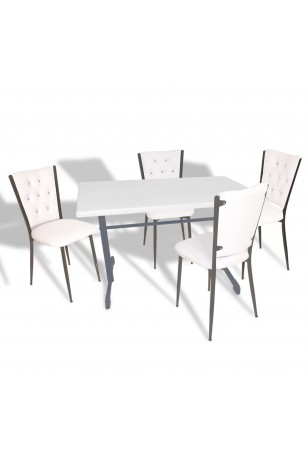 Halley - Kapitoneli Mutfak Masa Takımı - 80x140 (Werzalit, Wermodin veya Allzalit Tabla)