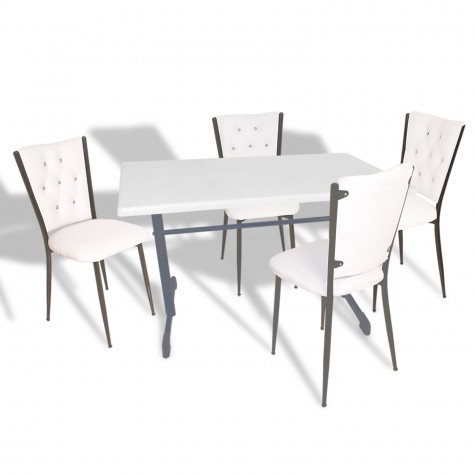 Halley - Kapitoneli Mutfak Masa Takımı - 80x140 (Werzalit, Wermodin veya Allzalit Tabla)