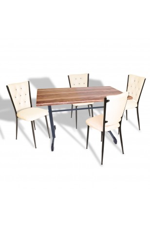 Halley - Kapitoneli Mutfak Masa Takımı - 80x140 (Werzalit, Wermodin veya Allzalit Tabla)