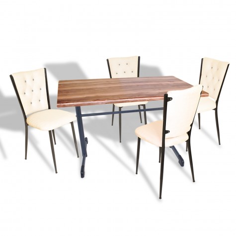 Halley - Kapitoneli Mutfak Masa Takımı - 80x140 (Werzalit, Wermodin veya Allzalit Tabla)