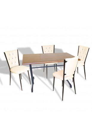 Halley - Kapitoneli Mutfak Masa Takımı - 80x140 (Werzalit, Wermodin veya Allzalit Tabla)