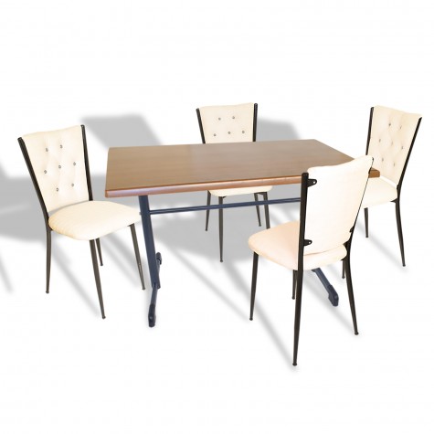 Halley - Kapitoneli Mutfak Masa Takımı - 80x140 (Werzalit, Wermodin veya Allzalit Tabla)