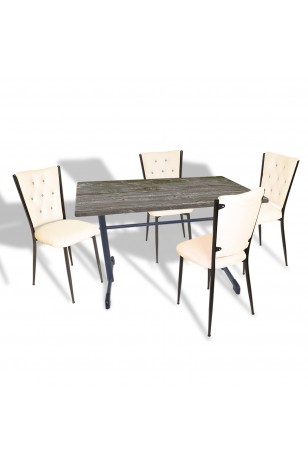 Halley - Kapitoneli Mutfak Masa Takımı - 80x120 (Werzalit, Wermodin veya Allzalit Tabla)