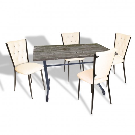 Halley - Kapitoneli Mutfak Masa Takımı - 80x120 (Werzalit, Wermodin veya Allzalit Tabla)