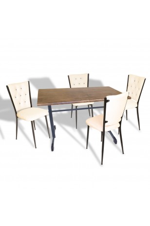 Halley - Kapitoneli Mutfak Masa Takımı - 80x120 (Werzalit, Wermodin veya Allzalit Tabla)