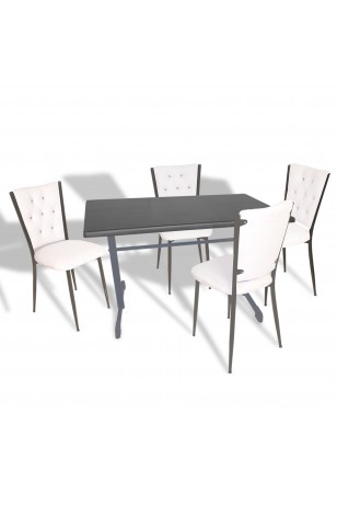 Halley - Kapitoneli Mutfak Masa Takımı - 80x120 (Werzalit, Wermodin veya Allzalit Tabla)