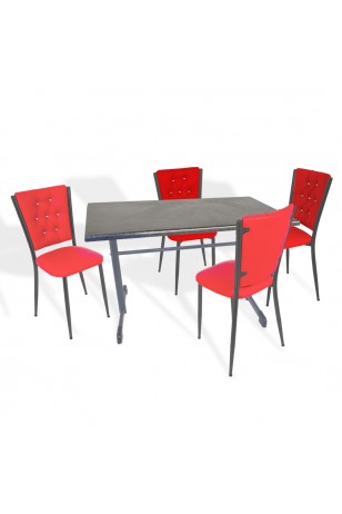 Halley - Kapitoneli Mutfak Masa Takımı - 80x120 (Werzalit, Wermodin veya Allzalit Tabla)