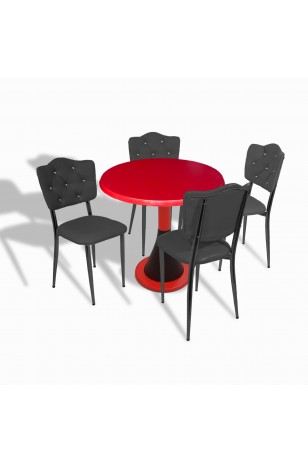 Napoli - Klas Mutfak Masa Takımı - (Yuvarlak Çap 80cm - Werzalit, Wermodin ve Allzalit Tabla)