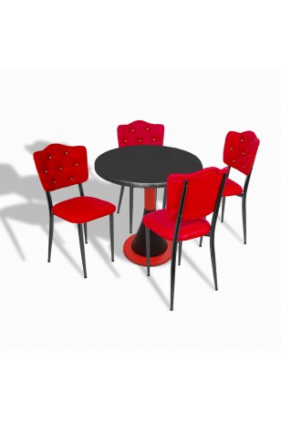 Napoli - Klas Mutfak Masa Takımı - (Yuvarlak Çap 80cm - Werzalit, Wermodin ve Allzalit Tabla)